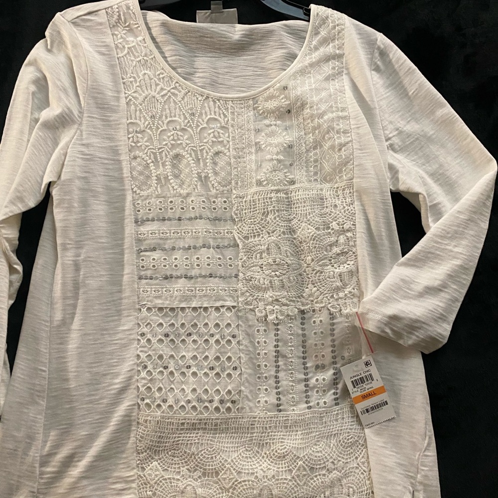 White formal lace summer shirt new with tags